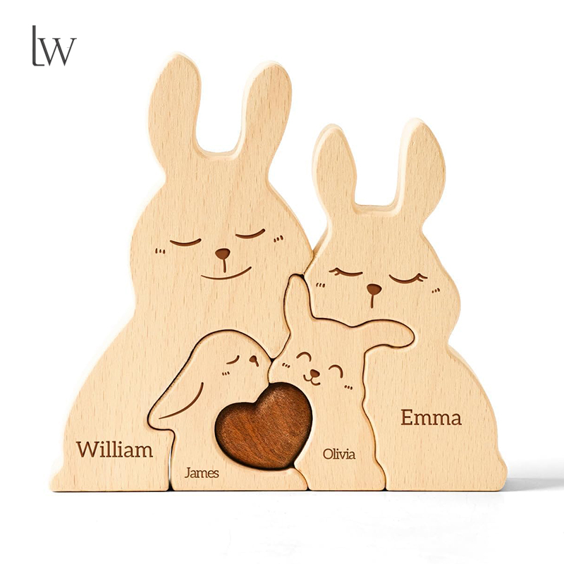 Wooden Bunny Family Puzzles Pe - Kids Toys Names ulasan dan harga