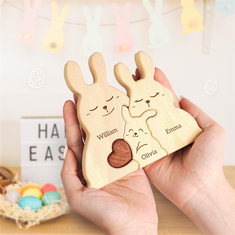 Wooden Bunny Family Puzzles Pe - Kids Toys Names ulasan dan harga