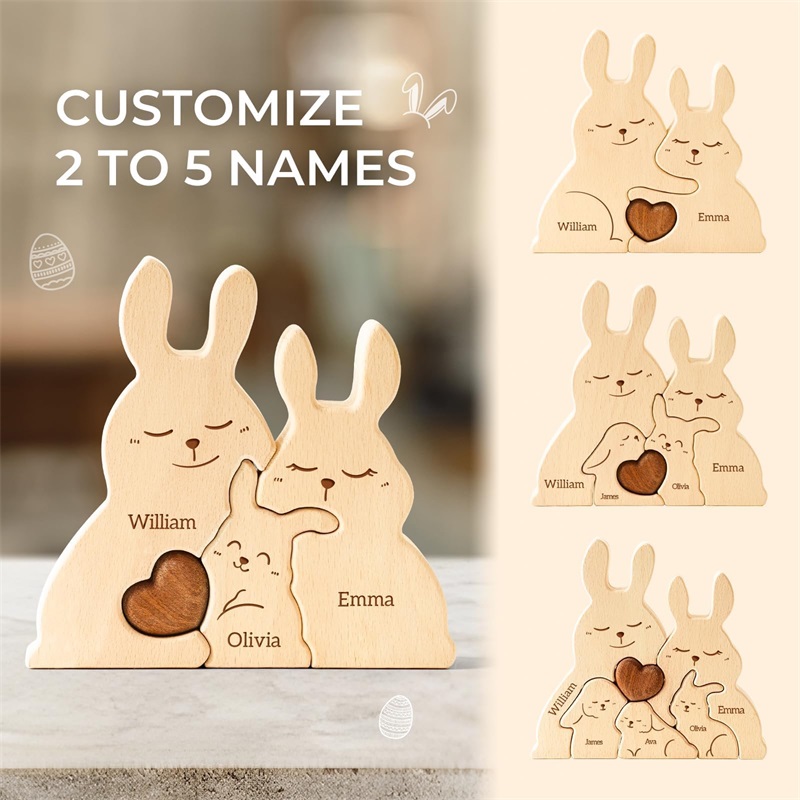 Wooden Bunny Family Puzzles Pe - Kids Toys Names ulasan dan harga