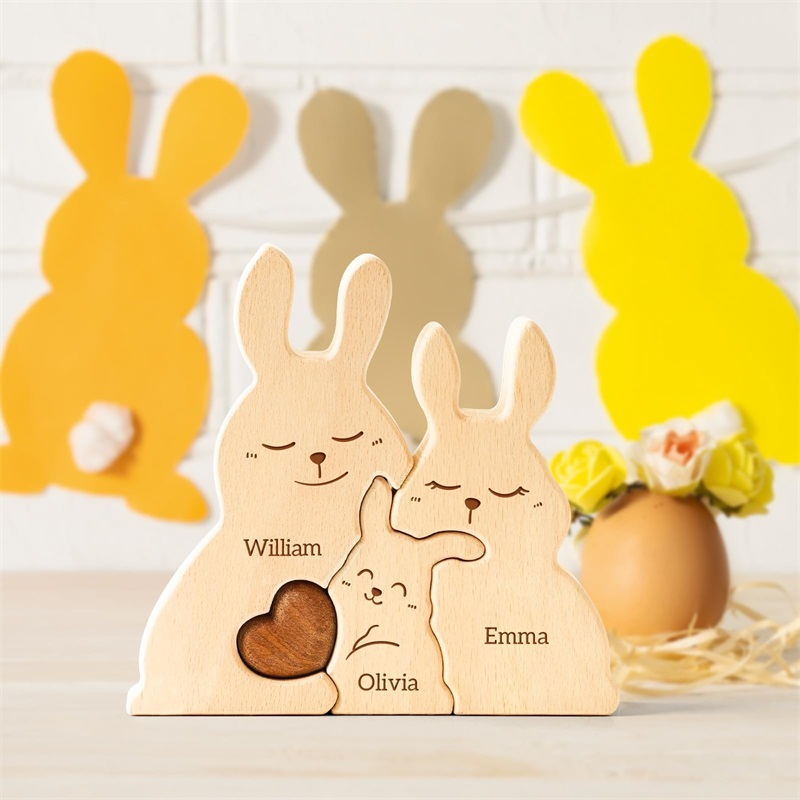 Wooden Bunny Family Puzzles Pe - Kids Toys Names ulasan dan harga