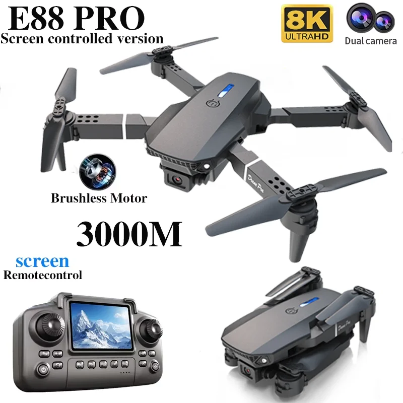 Professional E88 PRO Drone wit - Kids Toys Drone ulasan dan harga