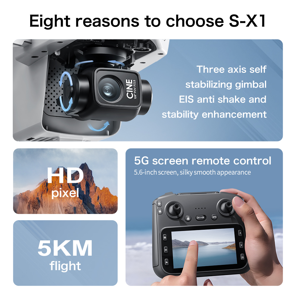 Original S-X1 Drone 8K HD Prof - Kids Toys Drone ulasan dan harga