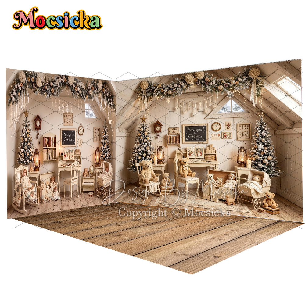 Mocsicka Vintage Attic Christm - Toys Background For Kids ulasan dan harga