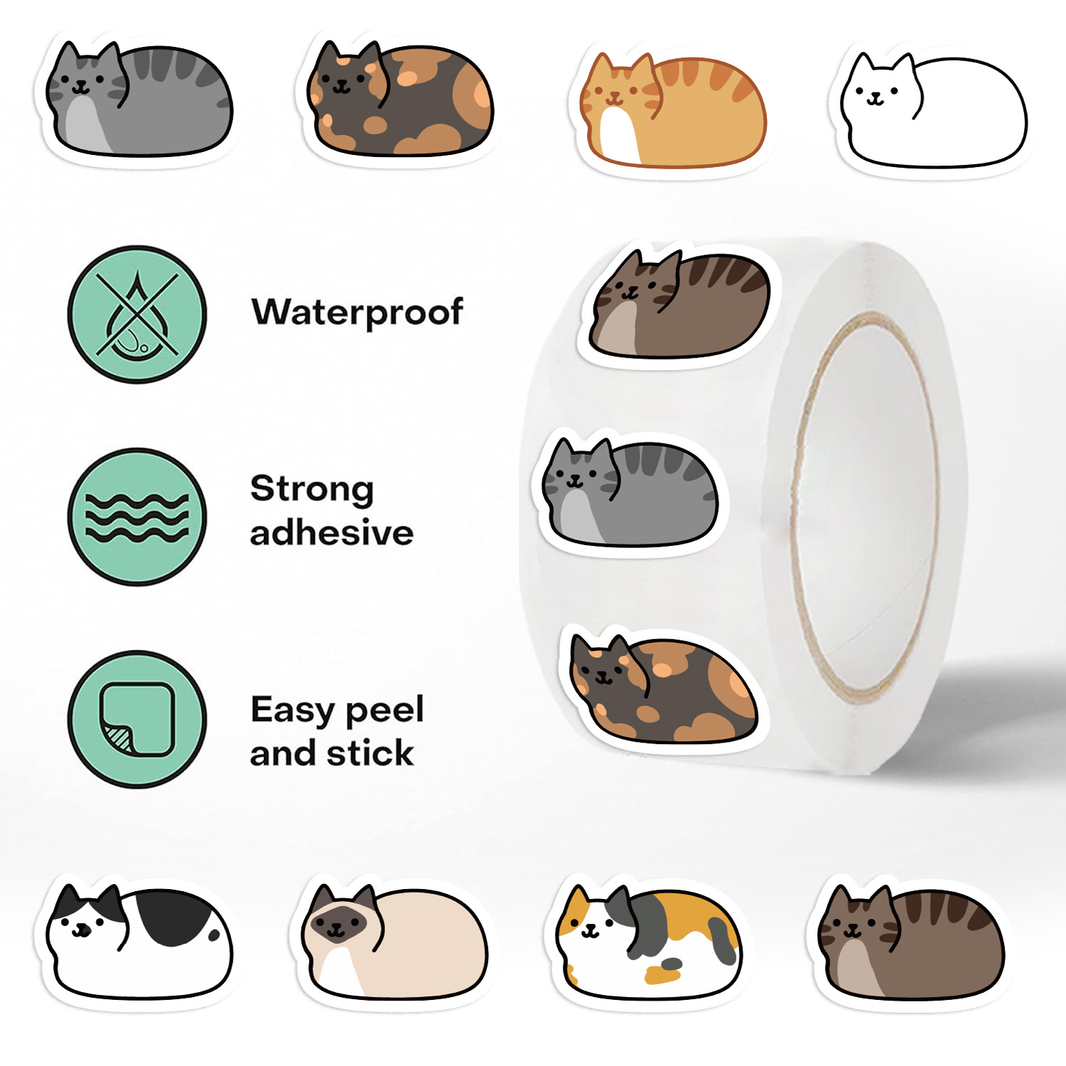 500PCS Cartoon Cat Stickers Dl - Kids Toys Names ulasan dan harga