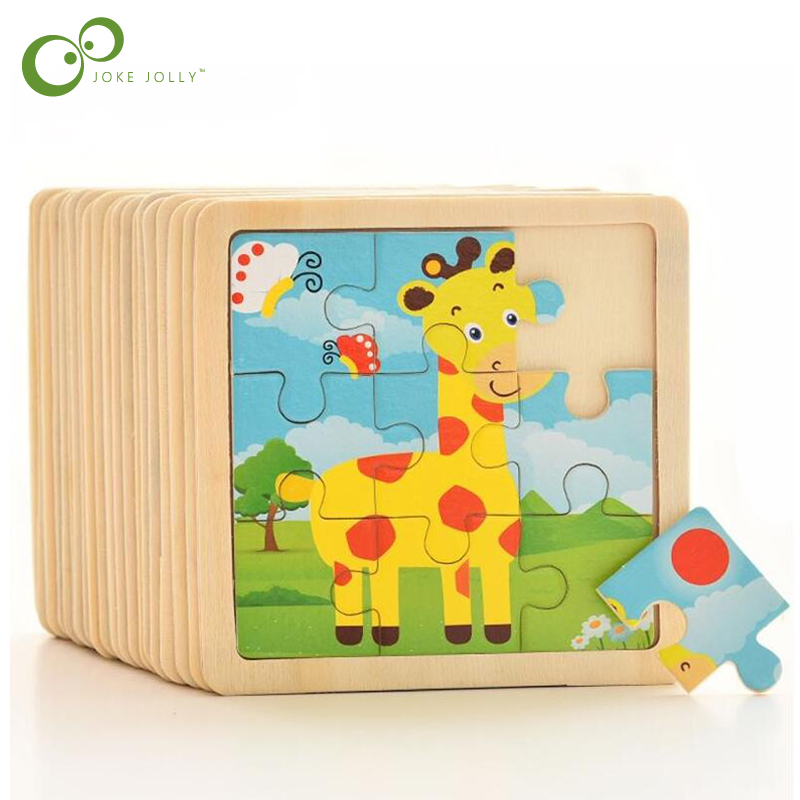4PCS/lot 3D Wooden Jigsaw Puzz - Kids Toys In Wholesale ulasan dan harga