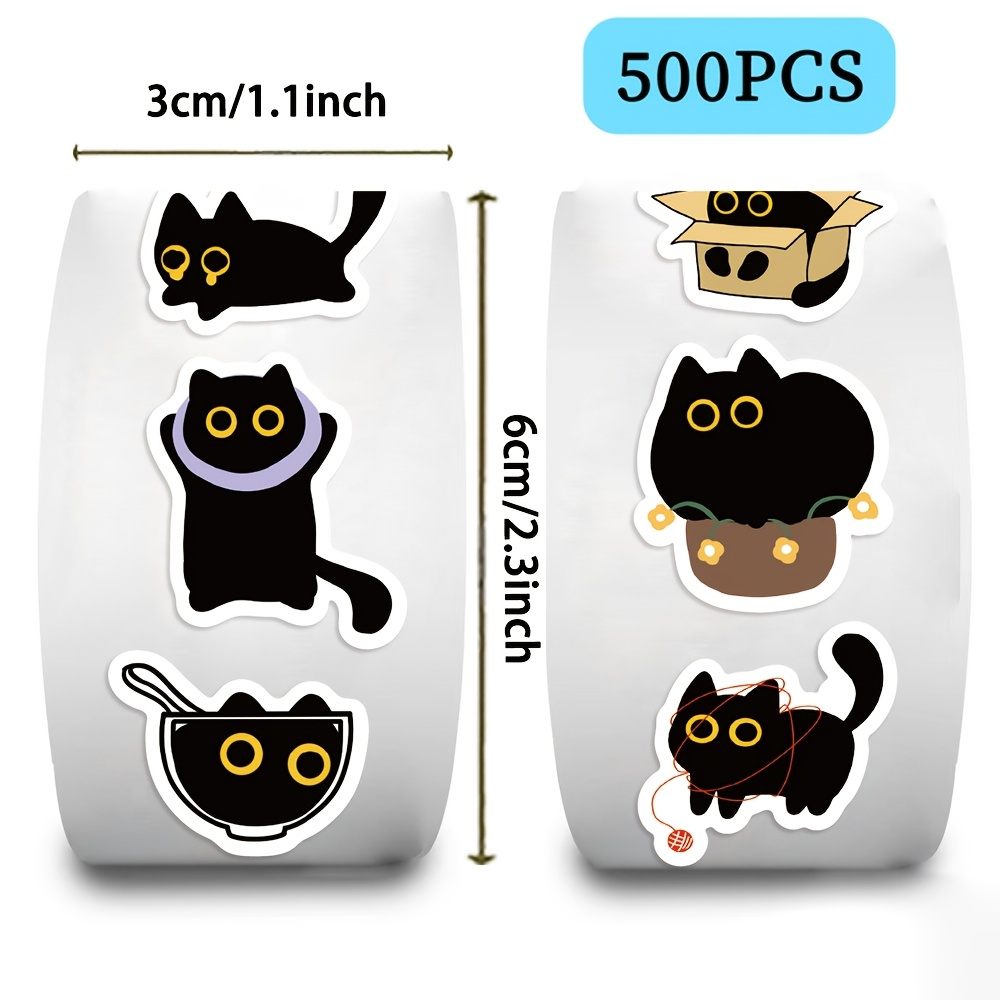 500Pcs Cartoon Cat Roll Sticke - Kids Toys Names ulasan dan harga