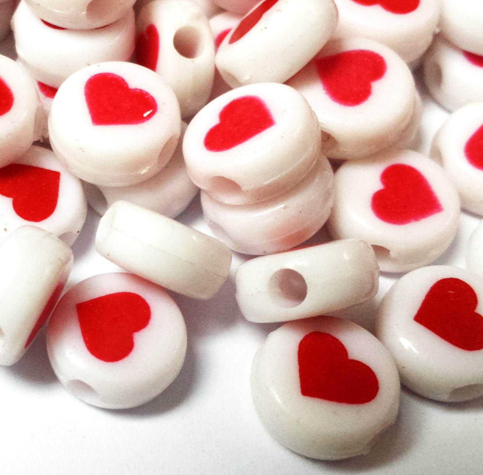 200pcs, 10mm, Round Heart Bead - Kids Toys In Wholesale ulasan dan harga