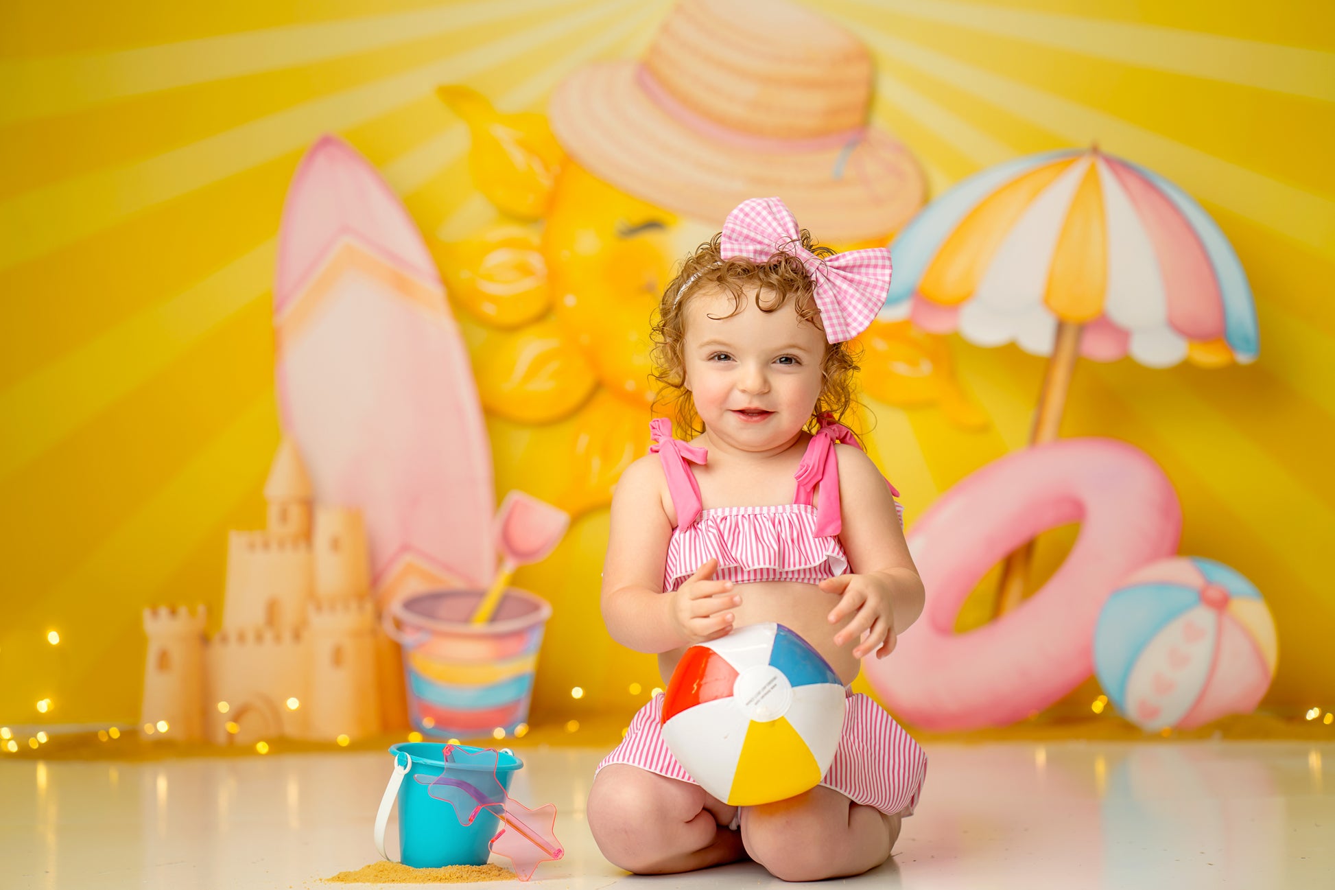 Vibrant Summer Beach Photograp - Toys Background For Kids ulasan dan harga
